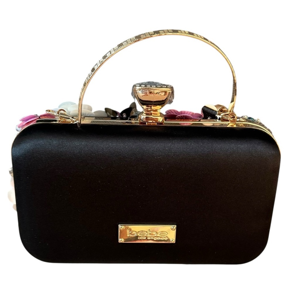 bebe Los Angeles New 3D Multi Embellished Daisy Viral Clutch Bag Prom Night - Picture 4 of 9